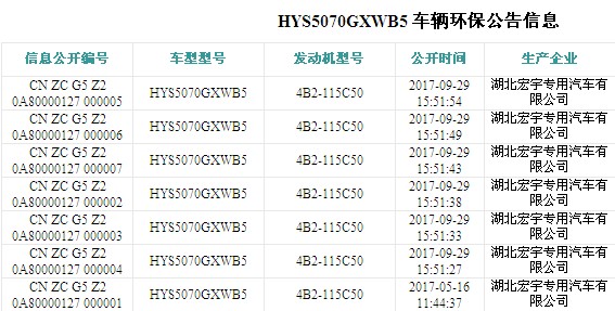 福田康瑞H25方吸污车环保公告图片