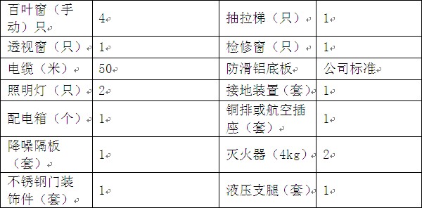 国六江铃移动电源车车厢内标准配置