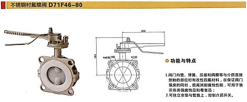 浙江嘉隆不锈钢衬氟蝶阀D71F46-80 浙江嘉隆不锈钢衬氟蝶阀D71F46-80
