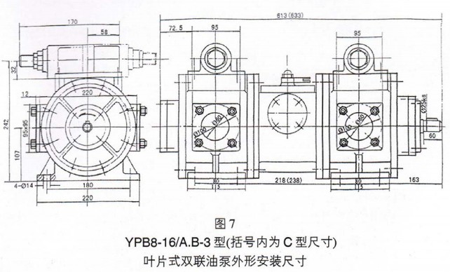 ͼ7 YPB8-16/A.B-3(ΪC ͳߴ)ҶƬʽ˫ͱΰװߴ